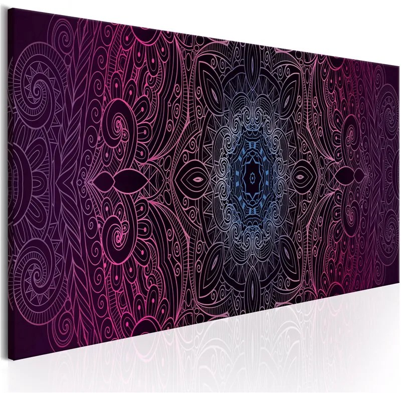 Quadro Purple Mandala  Colore Blu, Dimensioni e Misure 135x45