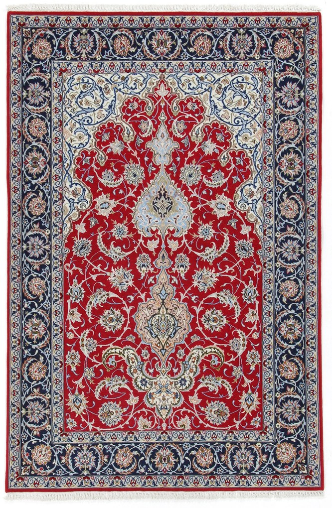 Isfahan Tappeto 110 x 160 (Iran) Annodato A Mano