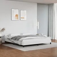 Giroletto con Testiera Bianco 160x200 cm in Similpelle 347508