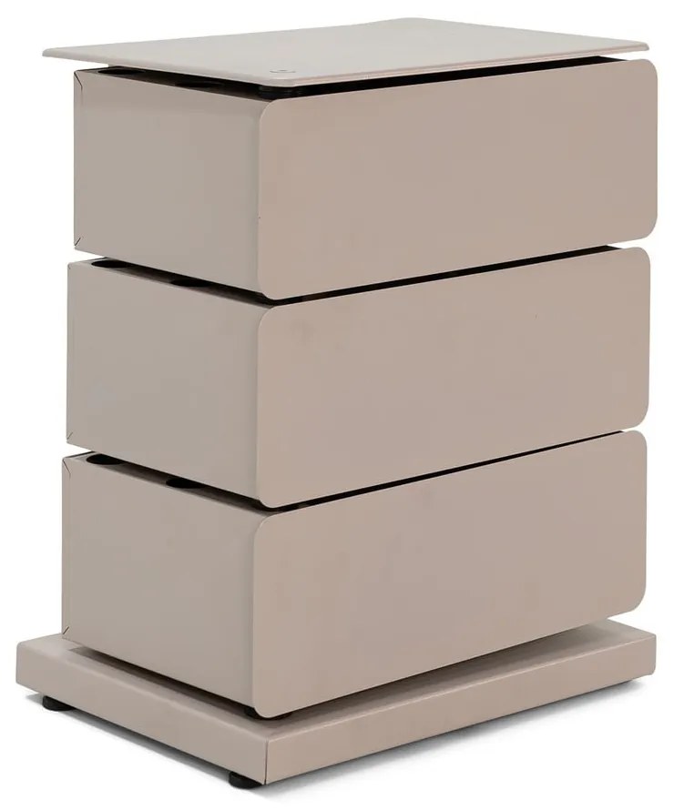 Cassettiera in metallo grigio-beige 37x54,5 cm Joey - Spinder Design