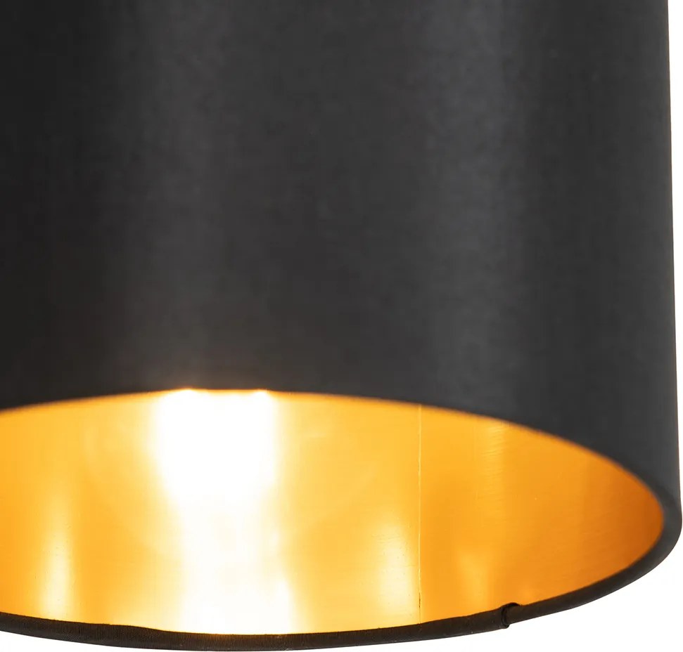 Lampada da tavolo moderna nera con interno dorato - Lofty