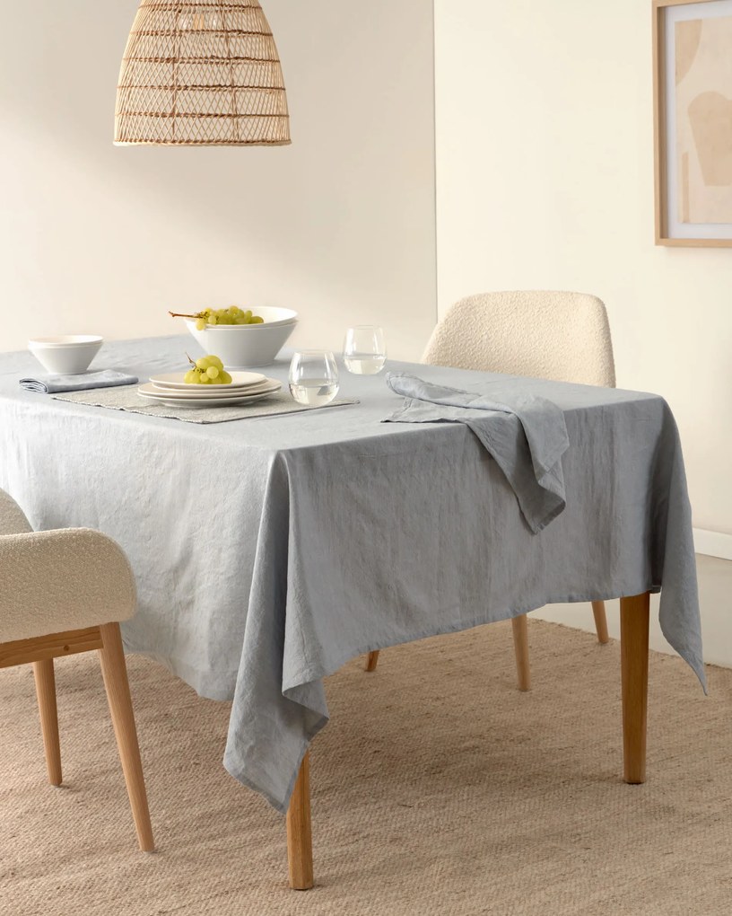 Kave Home - Set Gaia di 2 individuali in cotone e lino verde 35 x 50 cm