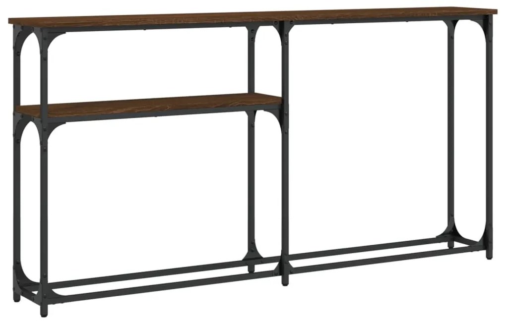 Tavolo consolle rovere marrone 145x22,5x75 cm legno multistrato