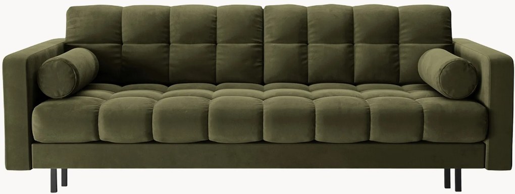 Divano letto 3 posti effetto velluto con contenitore Bali, larg. 222 cm