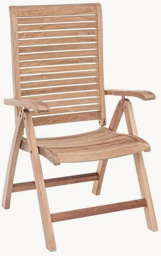 Sedia da giardino reclinabile pieghevole in legno di teak Maryland