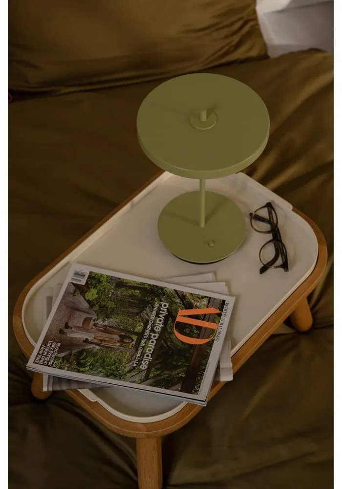 Lampada da tavolo LED verde in metallo con paralume in metallo (altezza totale 31 cm) Asteria Move – UMAGE