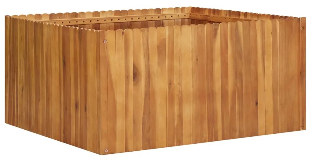 Letto Rialzato Da Giardino 100x100x50 Cm İn Massello Di Acacia /