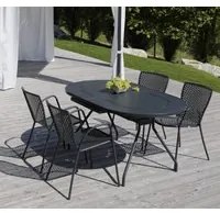 Tavolo da Giardino Allungabile 160/220x95x76 cm in Acciaio RD Italia Reef 160 Antracite