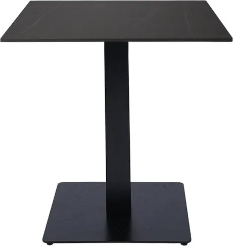 Tavolo pub ristorante bar quadrato 70x70 cm Top per esterno effetto Marmo Nero H 75