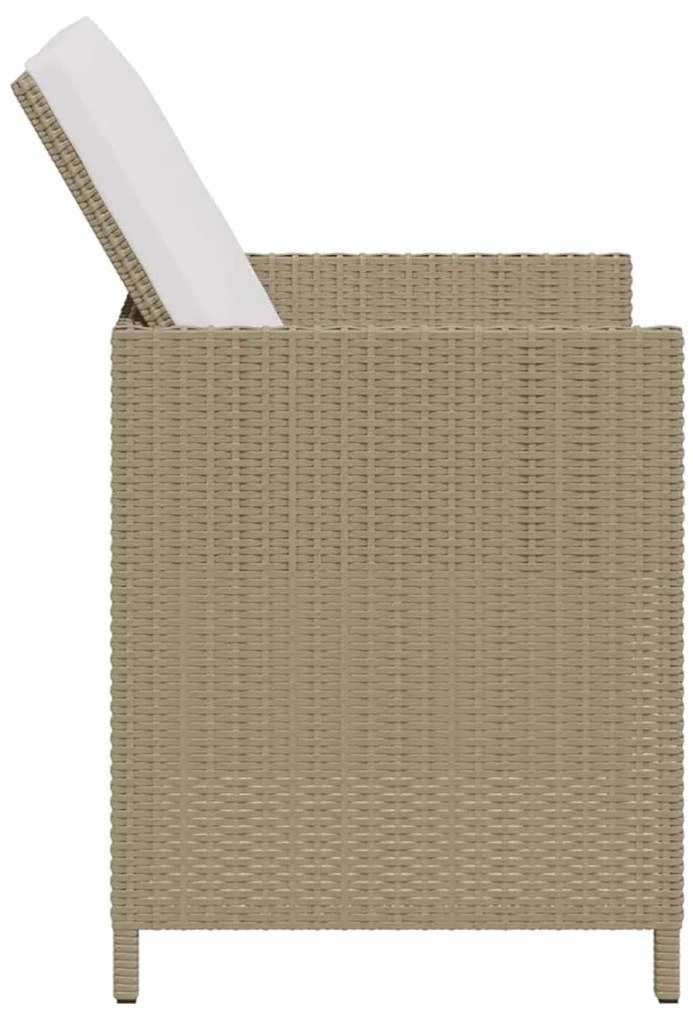 Sedie da pranzo da giardino con cuscini 4 pz beige polyrattan