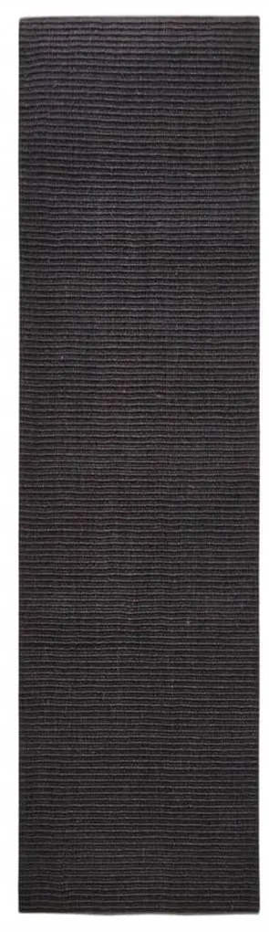 Tappeto in sisal per tiragraffi nero 80x300 cm