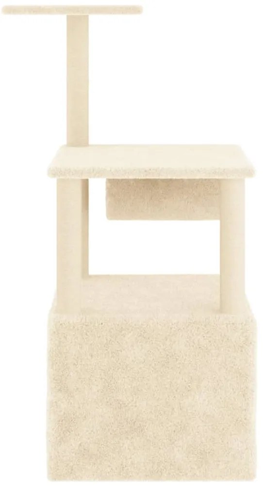 Albero per gatti con tiragraffi in sisal crema 109,5 cm