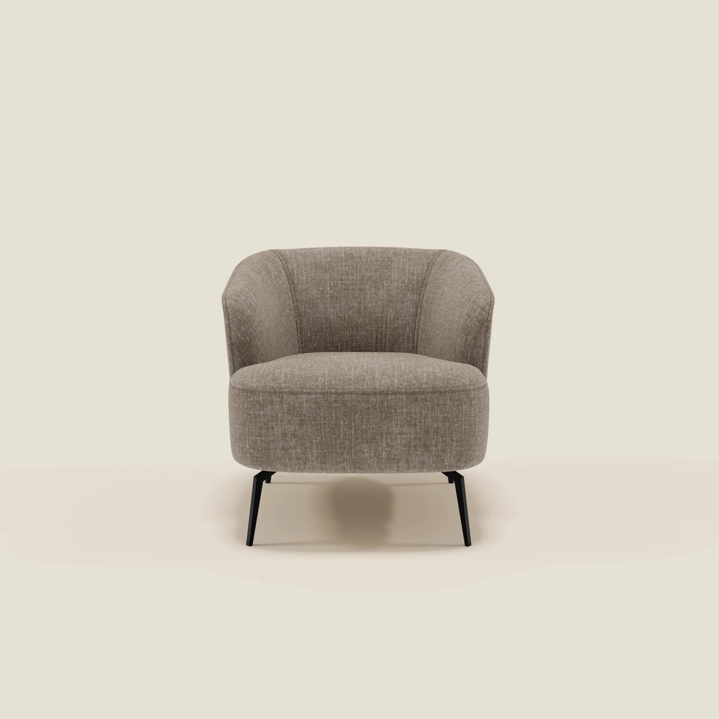 Renoa Poltroncina dall'eleganza moderna in tessuto smacchiabile T24 marrone tortora