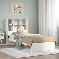 Letto Libreria senza Materasso Bianca 90x200 cm Legno di Pino 3322388