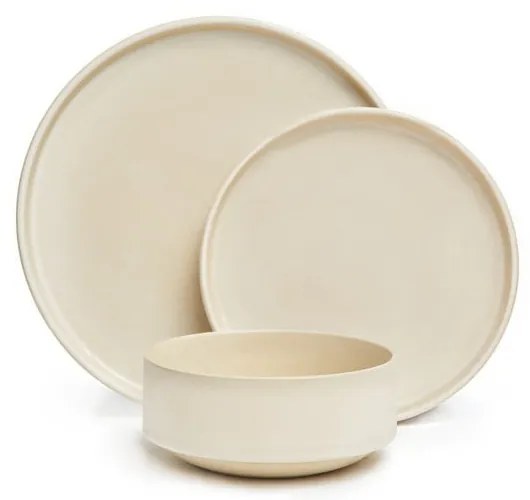 Set di piatti color crema in gres 12 pz Malia - Bonami Selection