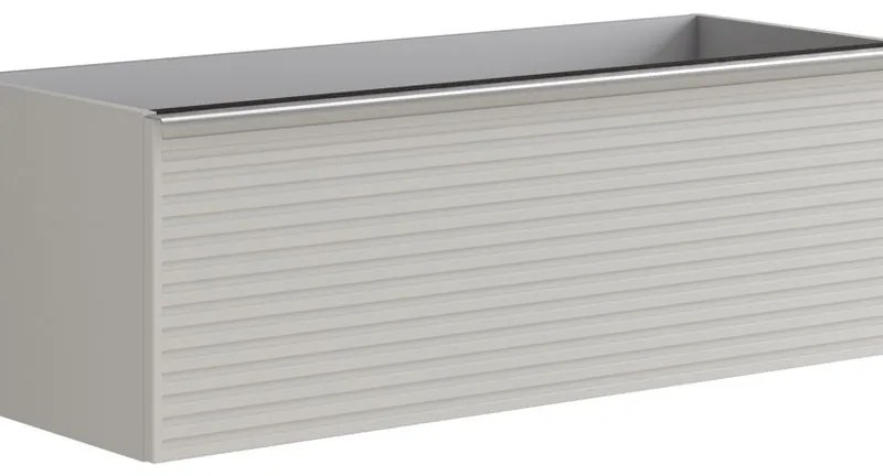 Mobile da bagno sospeso sotto lavabo L 120 x H 40 x P 45.5 cm grigio laccato opaco, 1 cassetto Pixel stripes