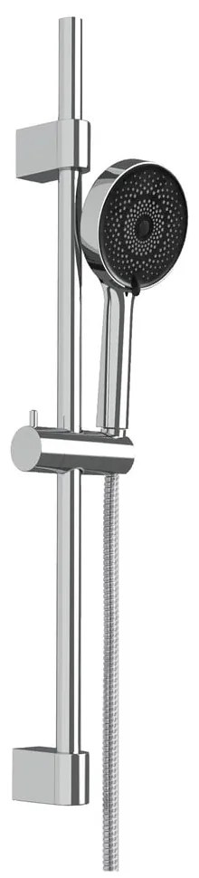 Set per doccia color argento lucido in acciaio inox con doccetta/con supporto scorrevole 70 cm Softwater – Wenko