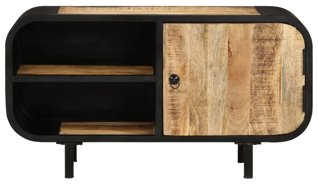 Mobile porta tv 90x30x48 cm in legno di mango grezzo