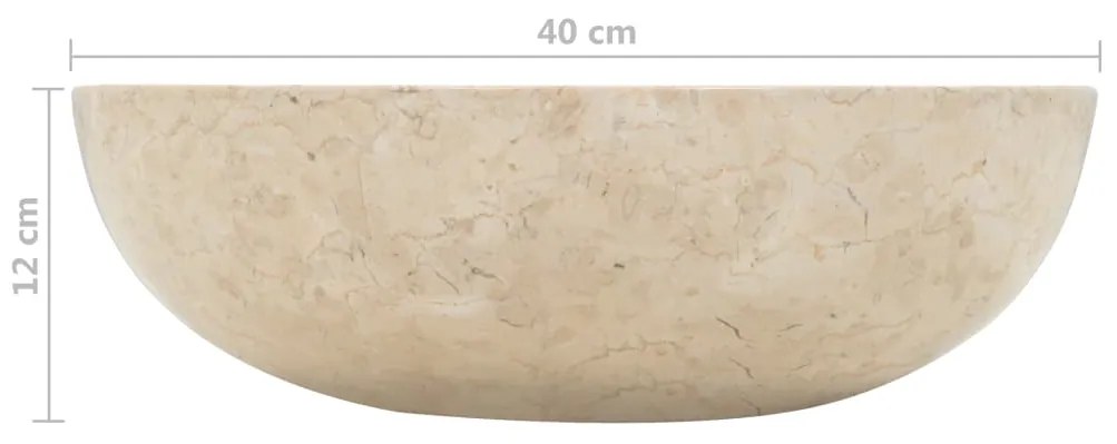 Lavandino 40x12 cm in Marmo Crema