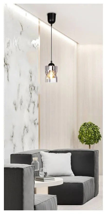 Lampada a sospensione nera con paralume in vetro ø 10 cm Felis - Candellux Lighting