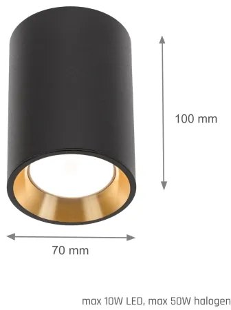 Faretto CHLOE 1xGU10/35W/230V tondo nero/oro