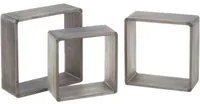 Set 3 Mensole da Parete Moderne Design Cubo Mensola Scaffale in Legno MDF Grigio