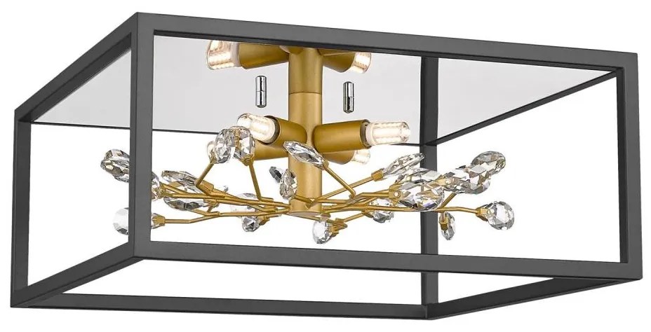 Zuma Line C0578-04A-B5TF - Plafoniera SPRING 4xG9/33W/230V nero/oro