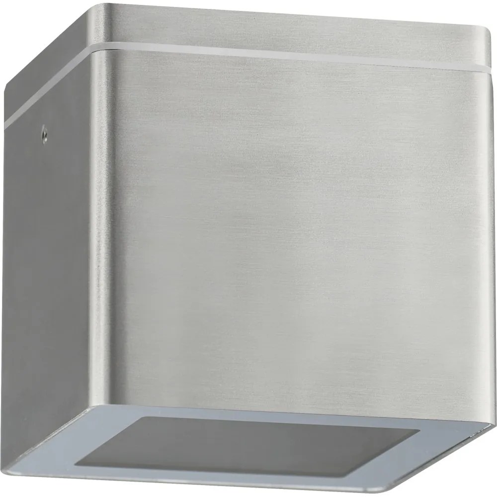 Applique da soffitto Quadrata GU10 IP54 in Alluminio e Vetro Colore del corpo Inox