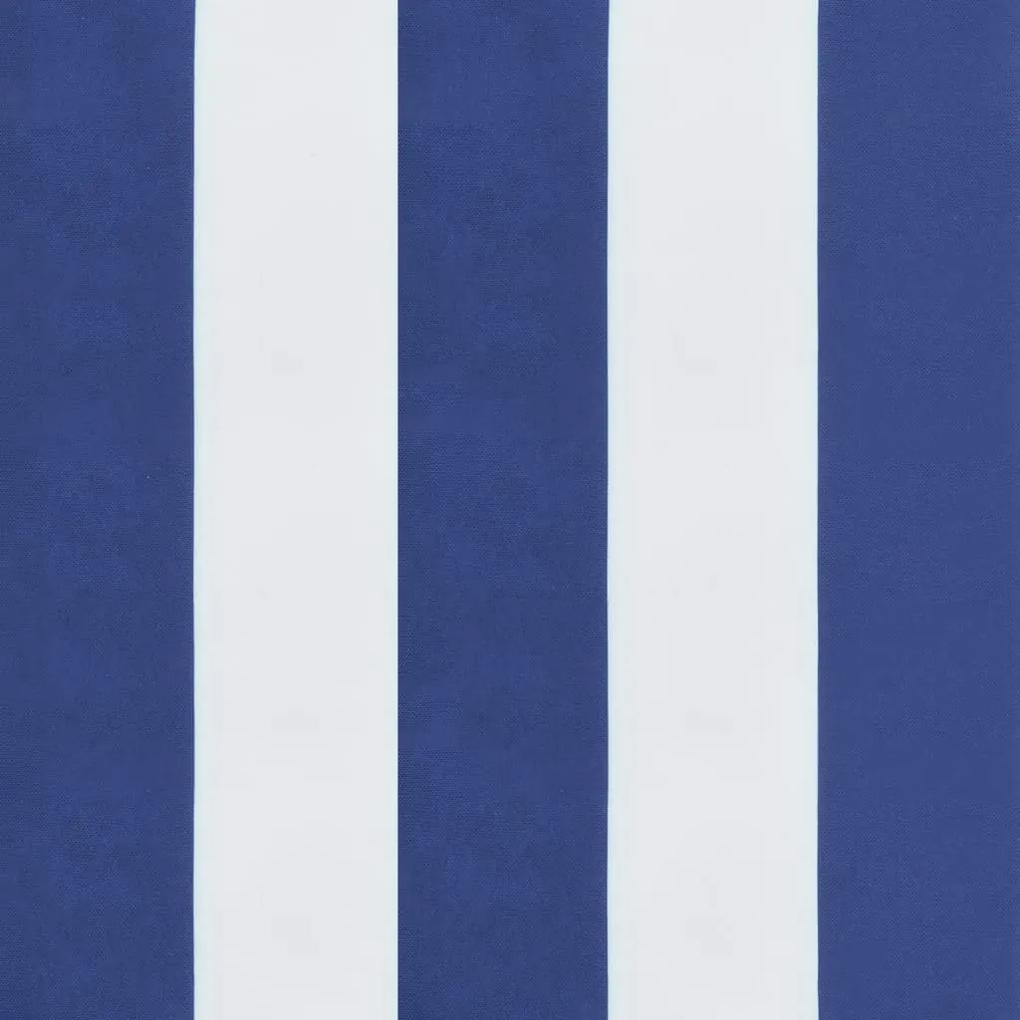 Cuscino Pallet Strisce Bianche Blu 60x61,5x10 cm Tessuto Oxford