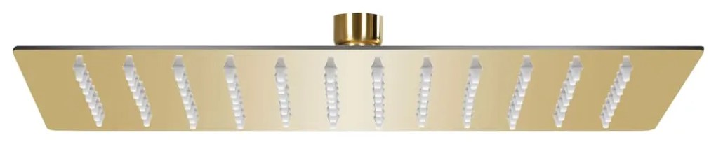 Testa Doccia A Pioggia İn Acciaio Inox 30x20cm Rettangolare Oro /