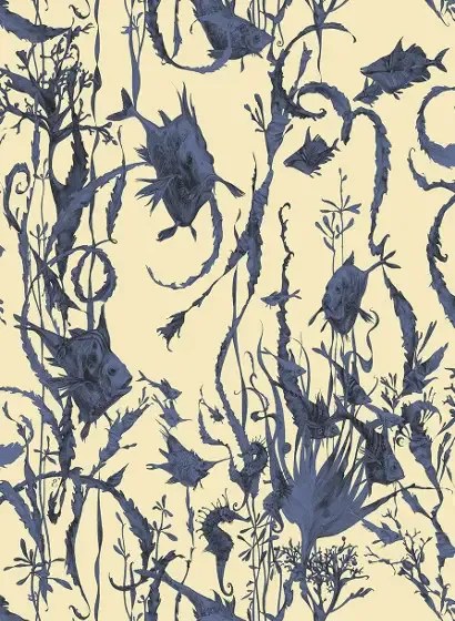 Edmond Petit Carta da parati Jardin Marine - RM115-01 - Bleu