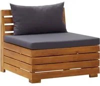 Divano Centrale Modulare 1 pz con Cuscini Legno Massello Acacia 46690