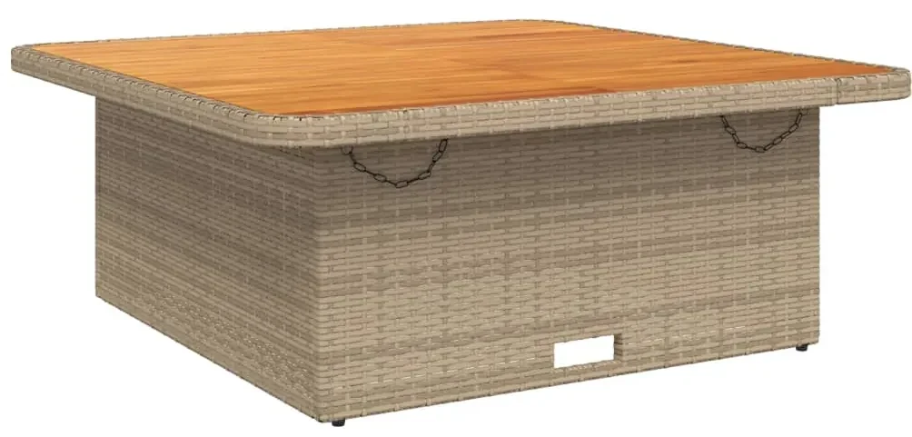 Set da pranzo da giardino 2 pz con cuscini beige in polyrattan