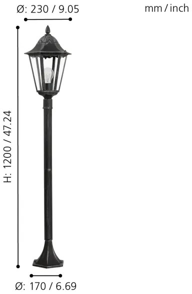 Eglo 93463 - Lampada da esterno NAVEDO 1xE27/60W/230V ip44