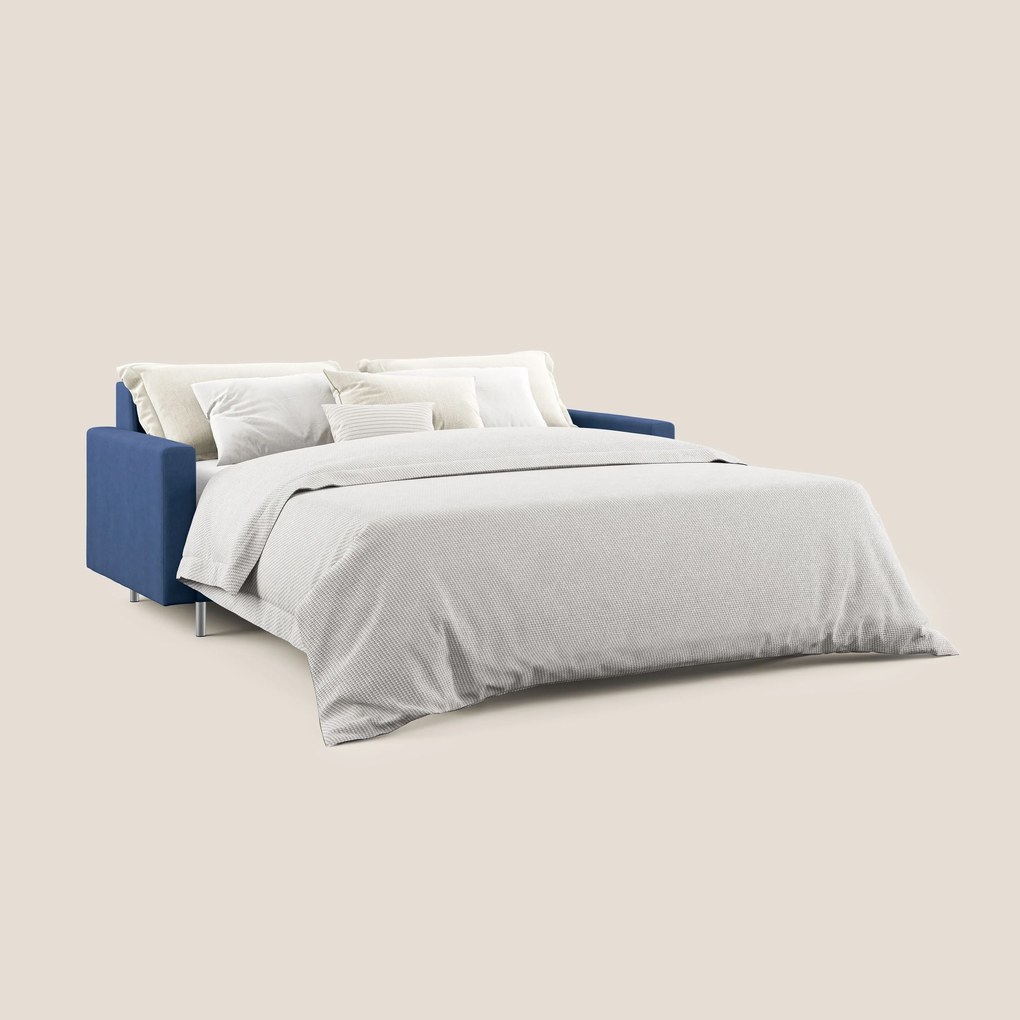 Megan divano letto matrimoniale in microfibra smacchiabile T11 blu