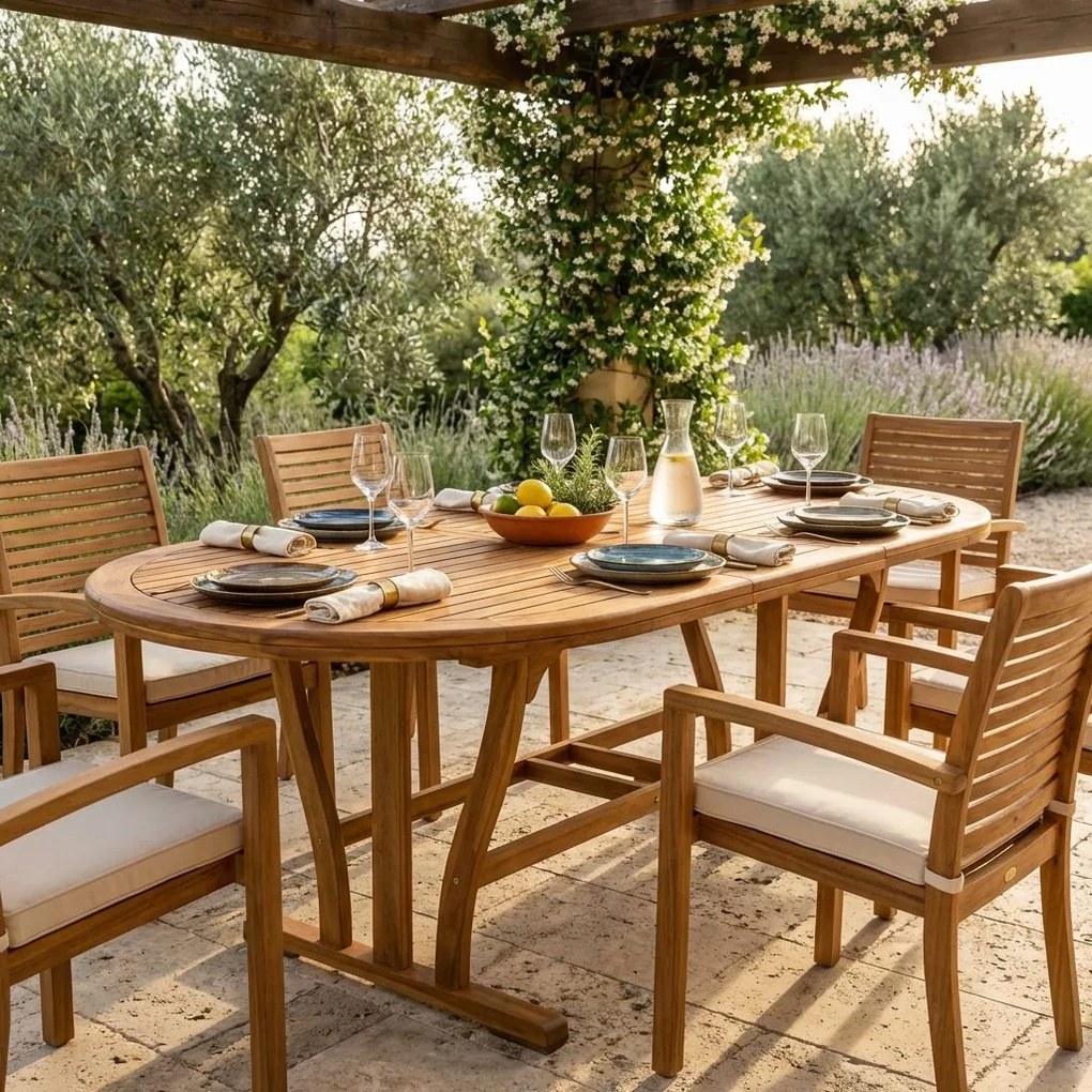 TURRIS - tavolo da giardino allungabile in legno massiccio di acacia