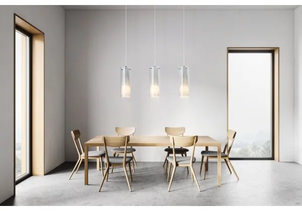 EGLO 90305 - Lampadario sospeso PINTO NERO 3xE27/60W vetro fumé