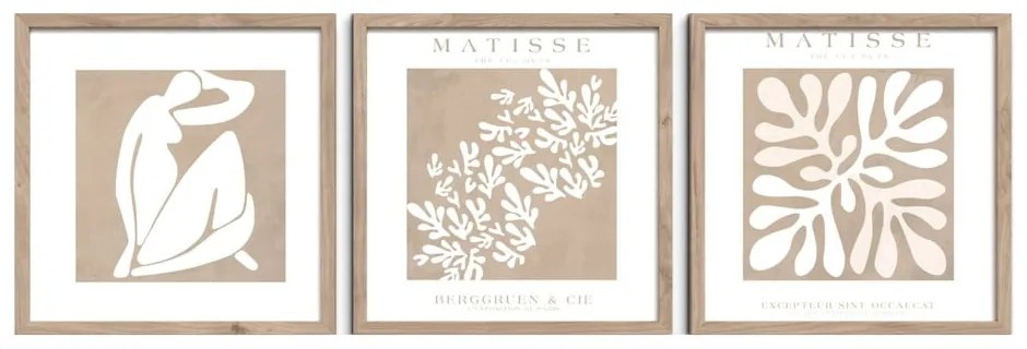 Set di dipinti 3 pz 30x30 cm Matisse – Styler