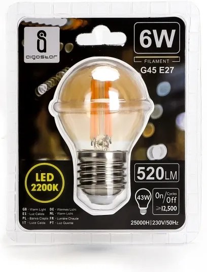 Lampadina LED G45 E27/6W/230V 2200K - Aigostar