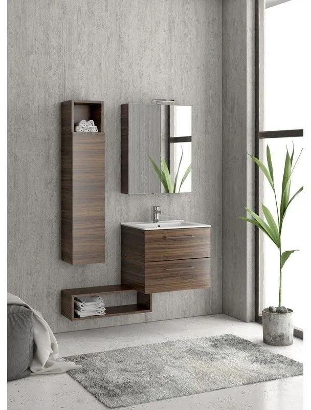 Kamalu - composizione mobile lavabo 60, colonna specchio e pensile el-60a