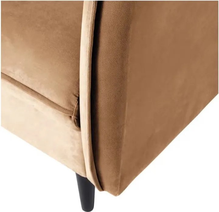 Divano marrone con rivestimento in velluto 203 cm Juli – Ropez