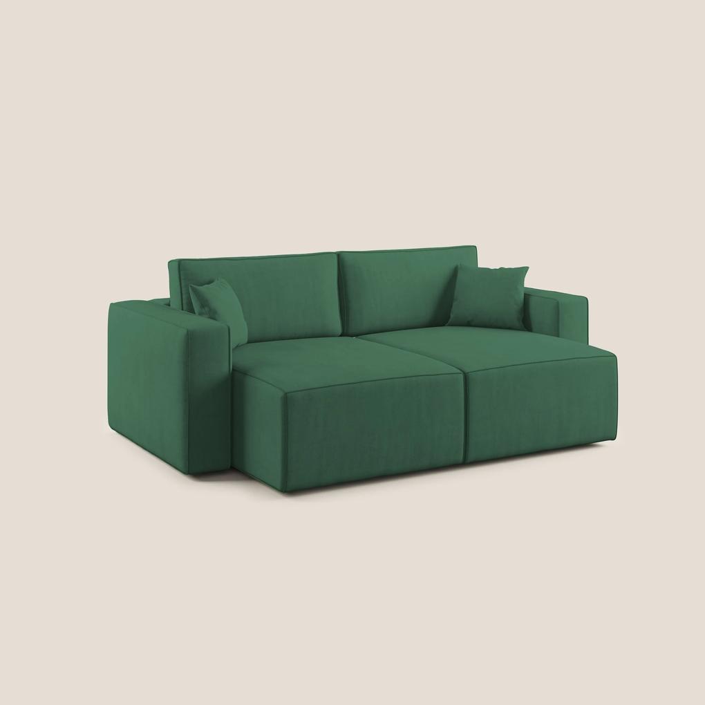 Morfeo divano con seduta estraibile in morbido tessuto impermeabile T02 verde 180 cm