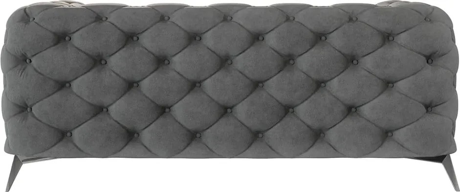 Divano grigio con rivestimento in velluto 185 cm Chelsea – Ropez