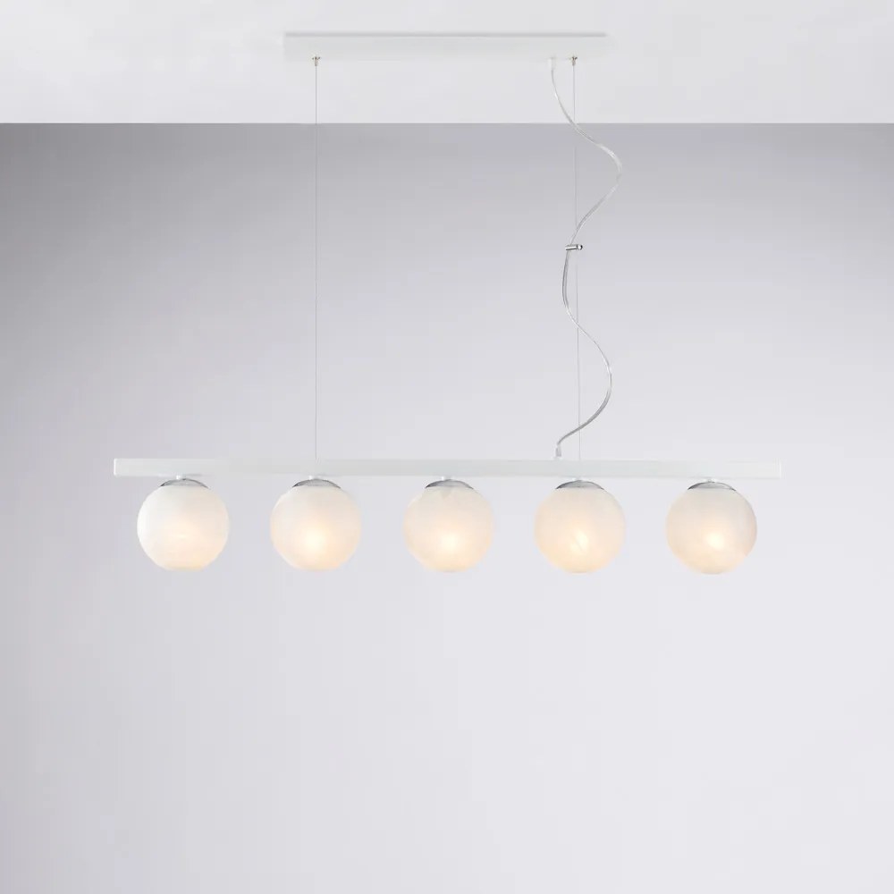 Bonetti Illumina  Adrian 5-light pendant lamp - white and chrome