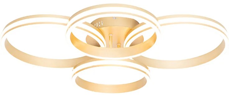 Plafoniera ottone con LED dimmerabile a 3 livelli 4 luci - Navara