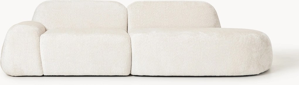 Chaise longue componibile 3 posti in teddy bouclé Wolke