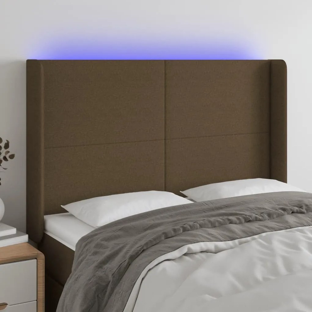 Testiera A Led Marronescuro147x16x118/128cm İntessuto /
