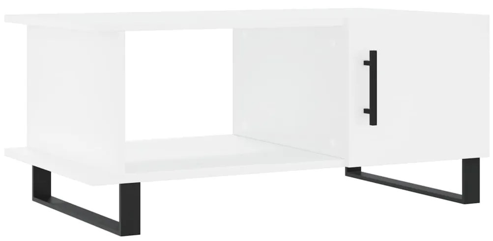 Tavolino da salotto bianco 90x50x40 cm in legno multistrato