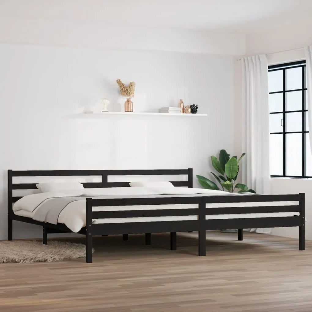 Giroletto Nero İn Legno Massello 200x200 Cm /
