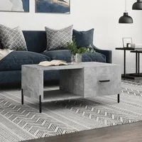 Tavolino da Salotto Grigio Cemento 90x50x40cm Legno Multistratocod mxl 80096